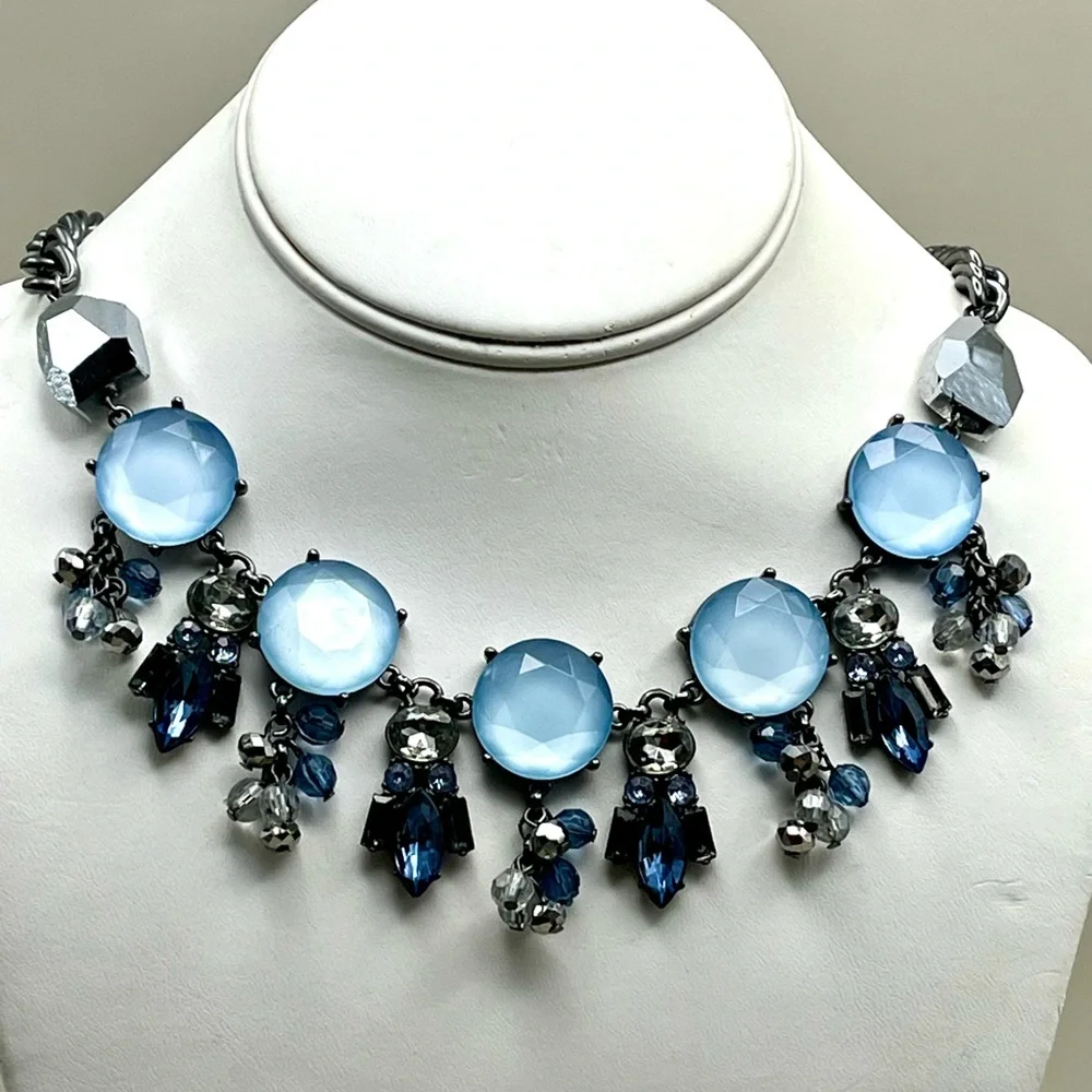Lani Blue and Silver Gemstone Necklace